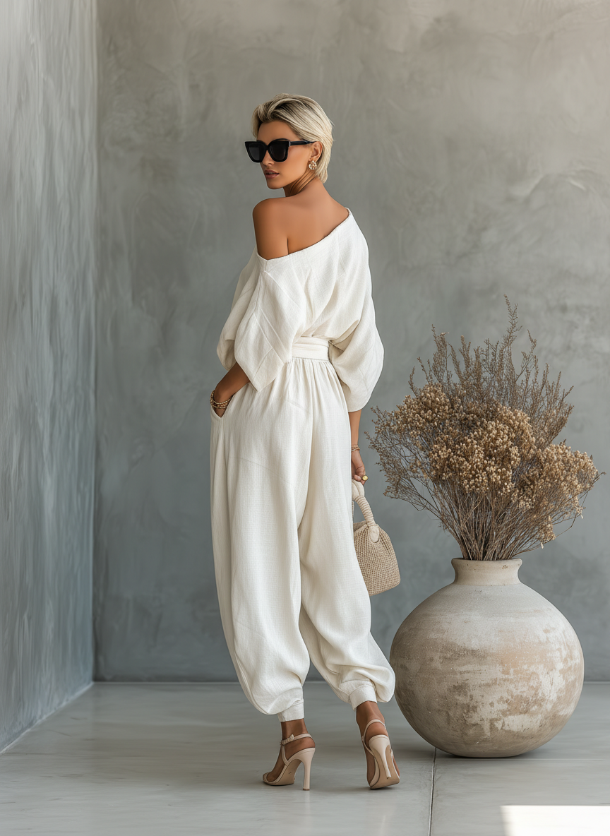 Lise | Top hombros descubiertos y pantalón ajustado