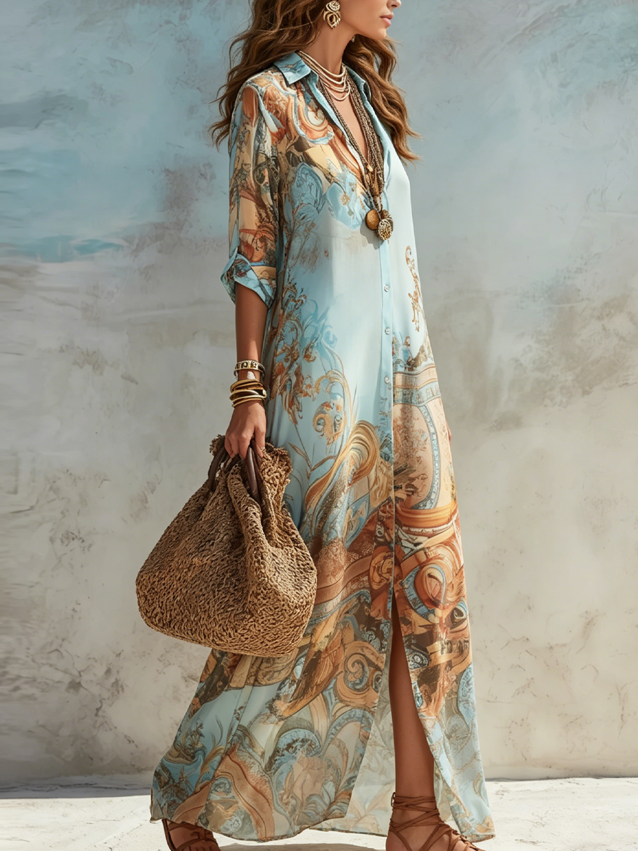 Vestido Camisero Mediterráneo